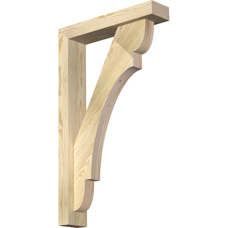 Olympic Block Rough Sawn Bracket W/ Offset Brace, Douglas Fir, 4W X 18D X 30H